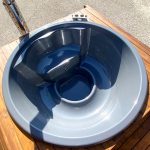grey fiberglass hot tub